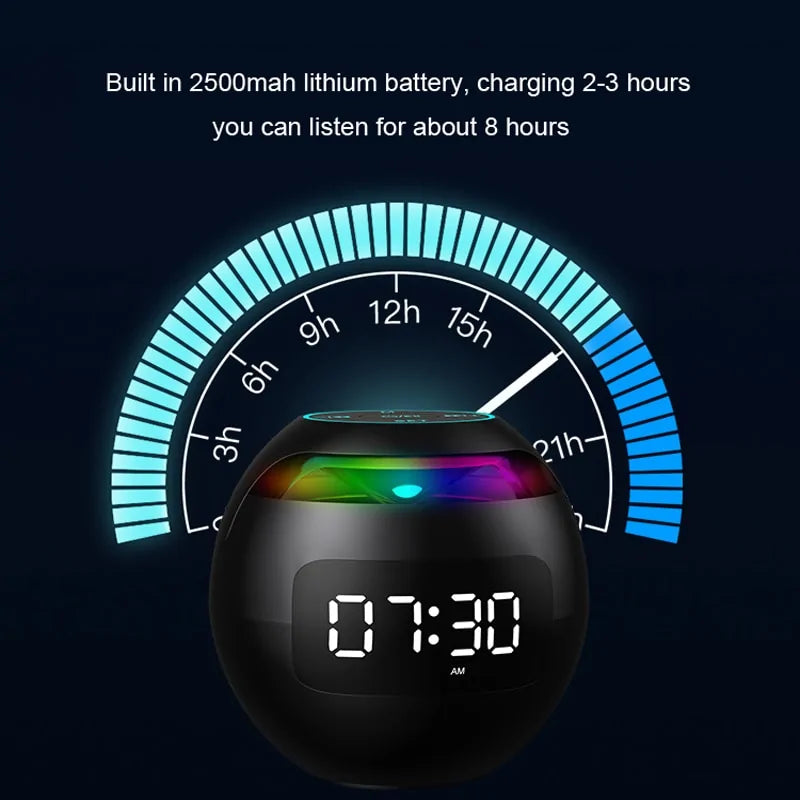 Mini LED Display Alarm Clock Bluetooth Speaker