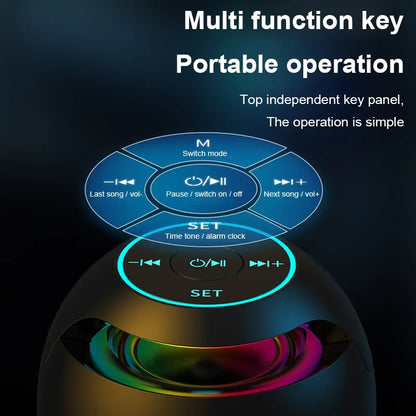 Mini LED Display Alarm Clock Bluetooth Speaker